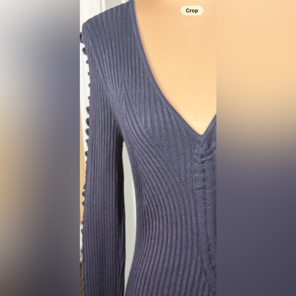 Guess Navy Blue Ribbed Knit Dress Small - Picture 7 of 11